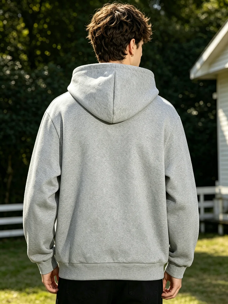 Herren-Halbzip-Hoodie mit personalisiertem Spinnen-Print, Street-Style, lässiger Sweatshirt, Herbst- und Winter-Trend, Fitness- und Pendler-Oberteil – Detail 7