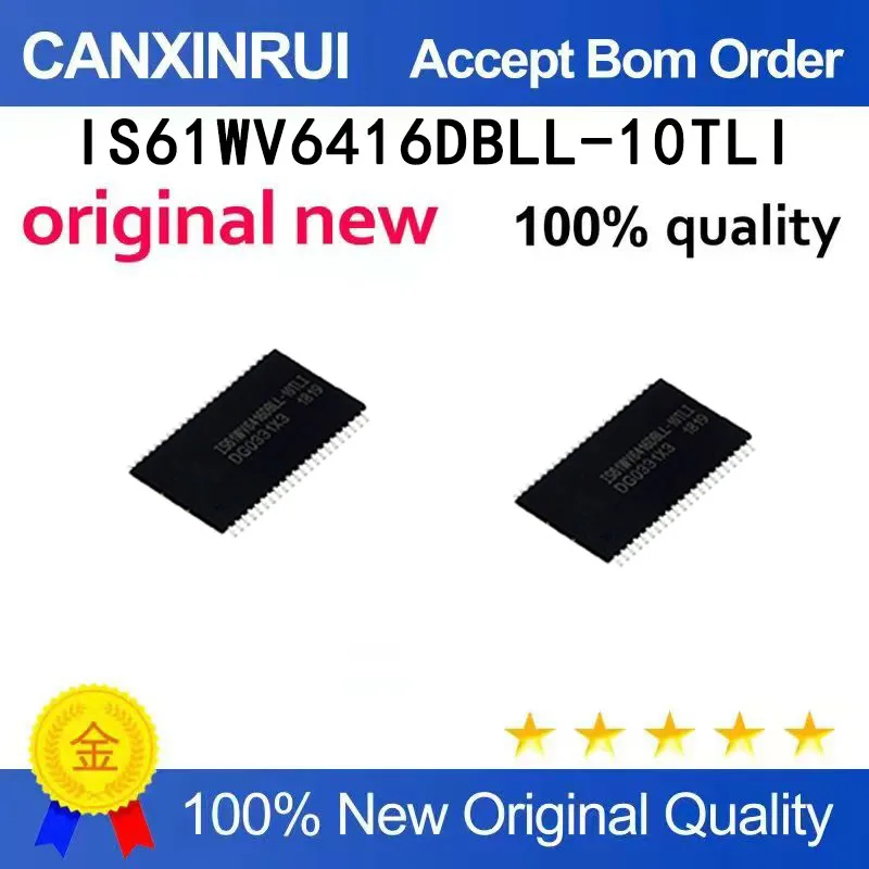 (5pcs-100pcs）IS61WV6416DBLL-10TLI SMT TSOP44 Memory Chip 1Mb Storage Capacity Original