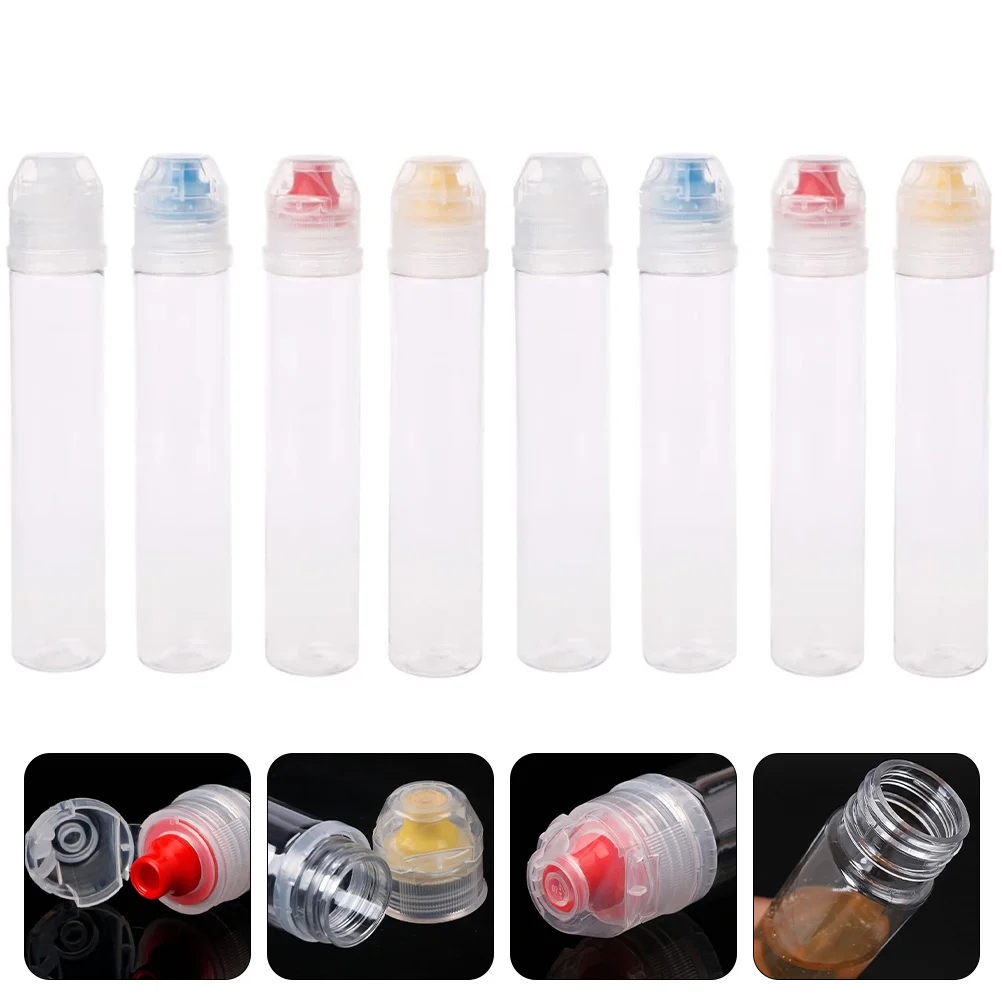 

8 Pcs Small Squeeze Bottle Containers for Food Bottles Ketchup Mustard Empty Sauce Plastic Salad Dressing Travel Honey