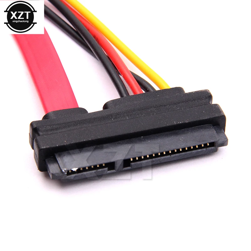 Новейший 30 см SATA комбинированный 15-контактный кабель питания и 7-контактный кабель передачи данных 4-контактный кабель Molex на последовательный ATA свинцовый кабель molex на sata адаптер питания