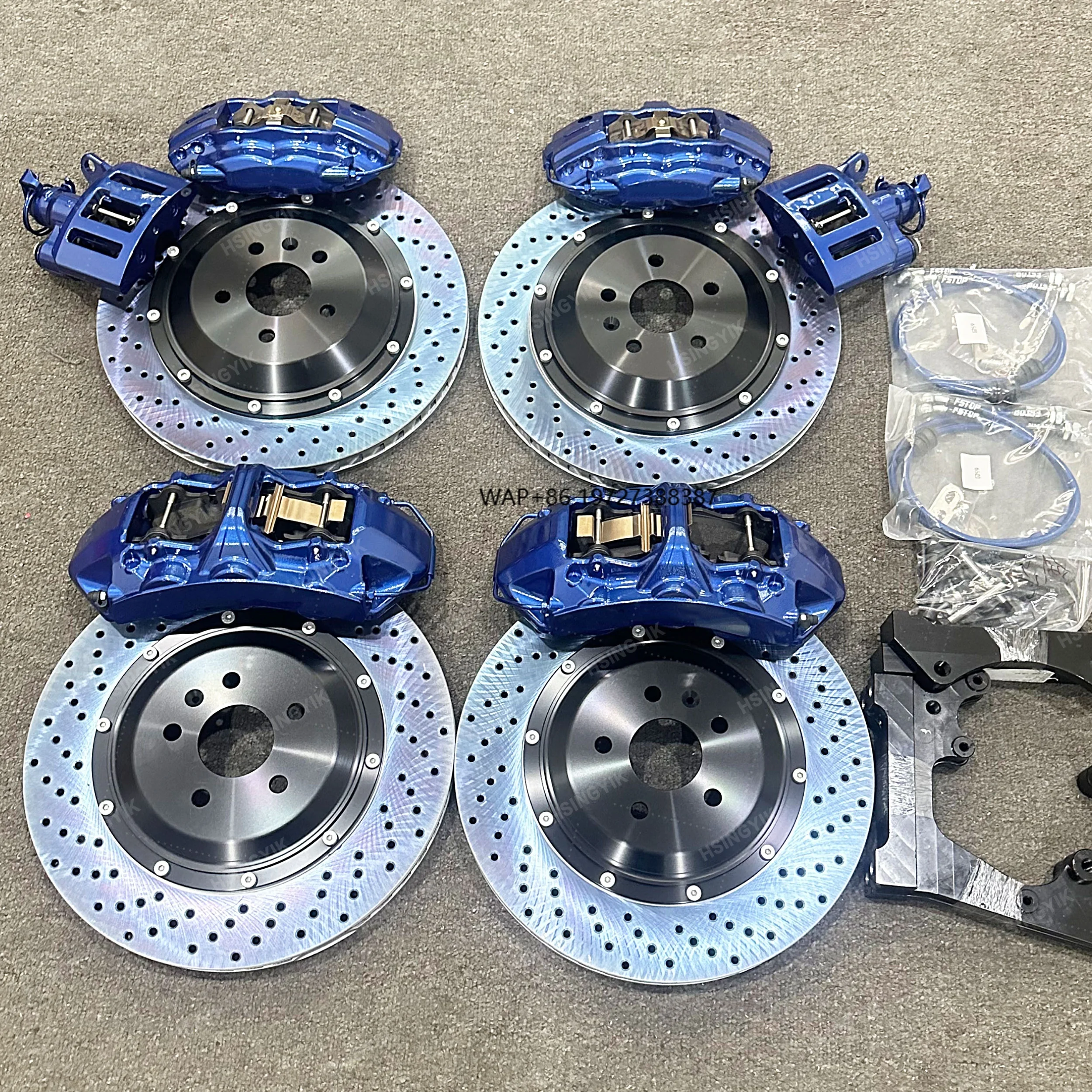 

6 4 Piston Large Brake Kit for Mustang GT 2007 Front GT6 Rear Cable Handbrake Dual Calipers with Brake Pads 19 Inches