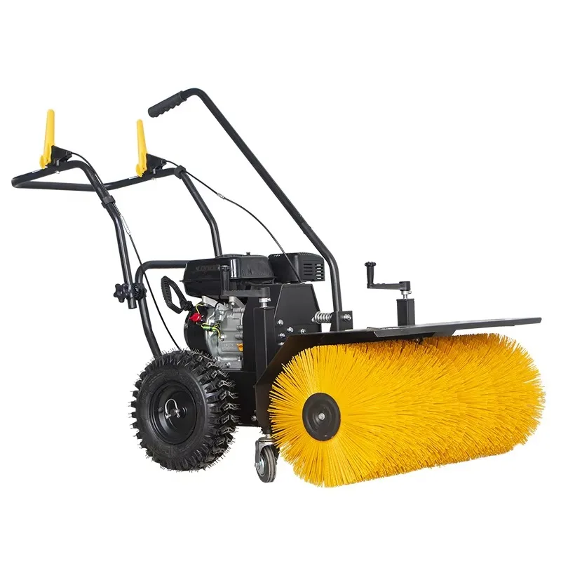 

EPA Full Gear Walk Behind Hand Road Snowplow Large Roller Brush Snow Sweeper
