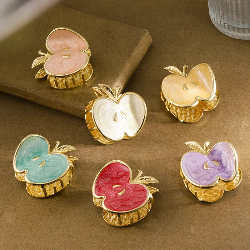 

YWYHJ Brilliant Colorful Flowers Series 4 Hair Claw French Style Retro Art Alloy Hair Claw Clips Hair Accessories for Women Girl