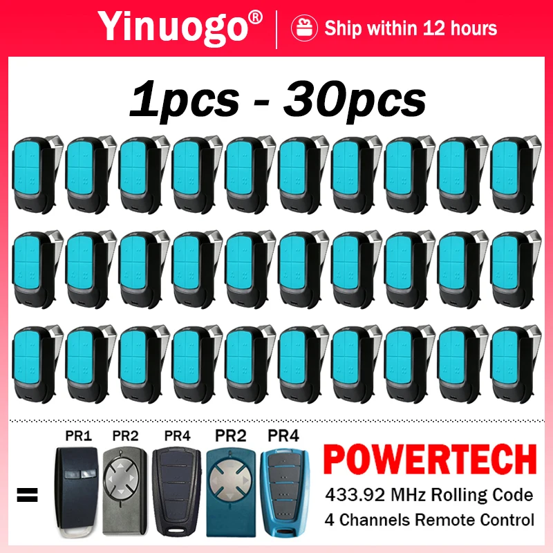 1-30pcs New POWERTECH With Clip Electric Gate Controller Work With POWERTECH PR2 PR1 PR4 433.92MHz Garage / Gate Remote Control