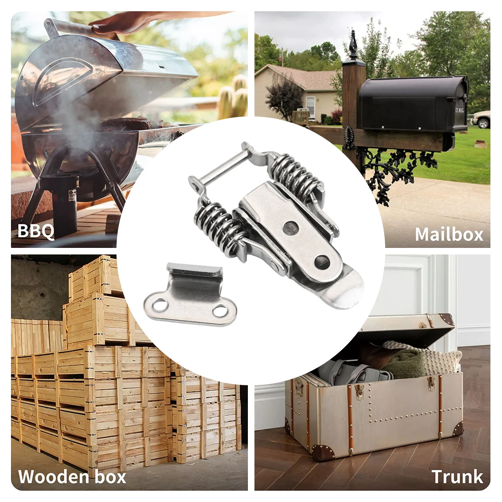 4PCS Stainless Steel Spring Loaded Draw For Toggle Latch Catch Clips with Construction for Various Applications