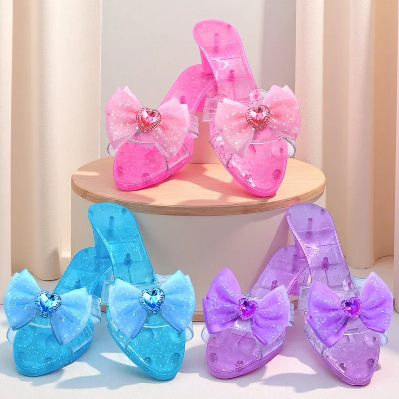 

Princess Dress-Up Shoes Set with Sparkling decorations Bow Pretend Play Party Accessories for Girls Birthday Celebrations gift
