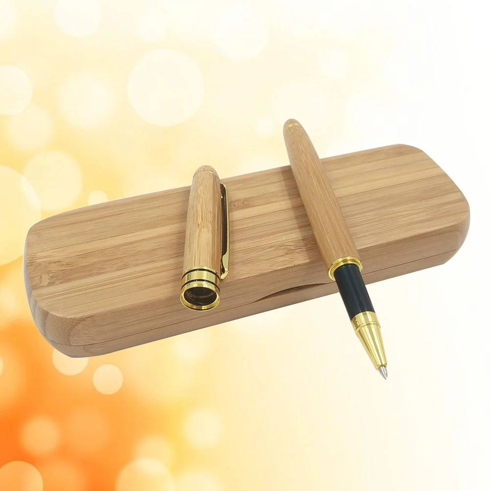 

Bamboo Gel Pen with Gift Case Pen for Signature Calligraphy Birthday Father's Day Anniversary Gift