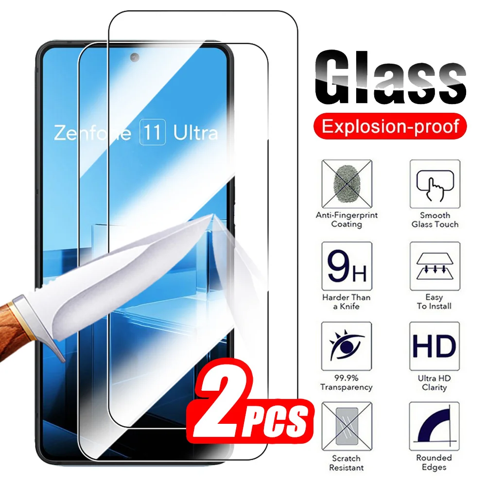 2Pcs Tempered Glass For Asus Zenfone 11 Ultra Protective Glass For Zenfone 11Ultra 6.78inch Screen Protector Safety Films AI2401