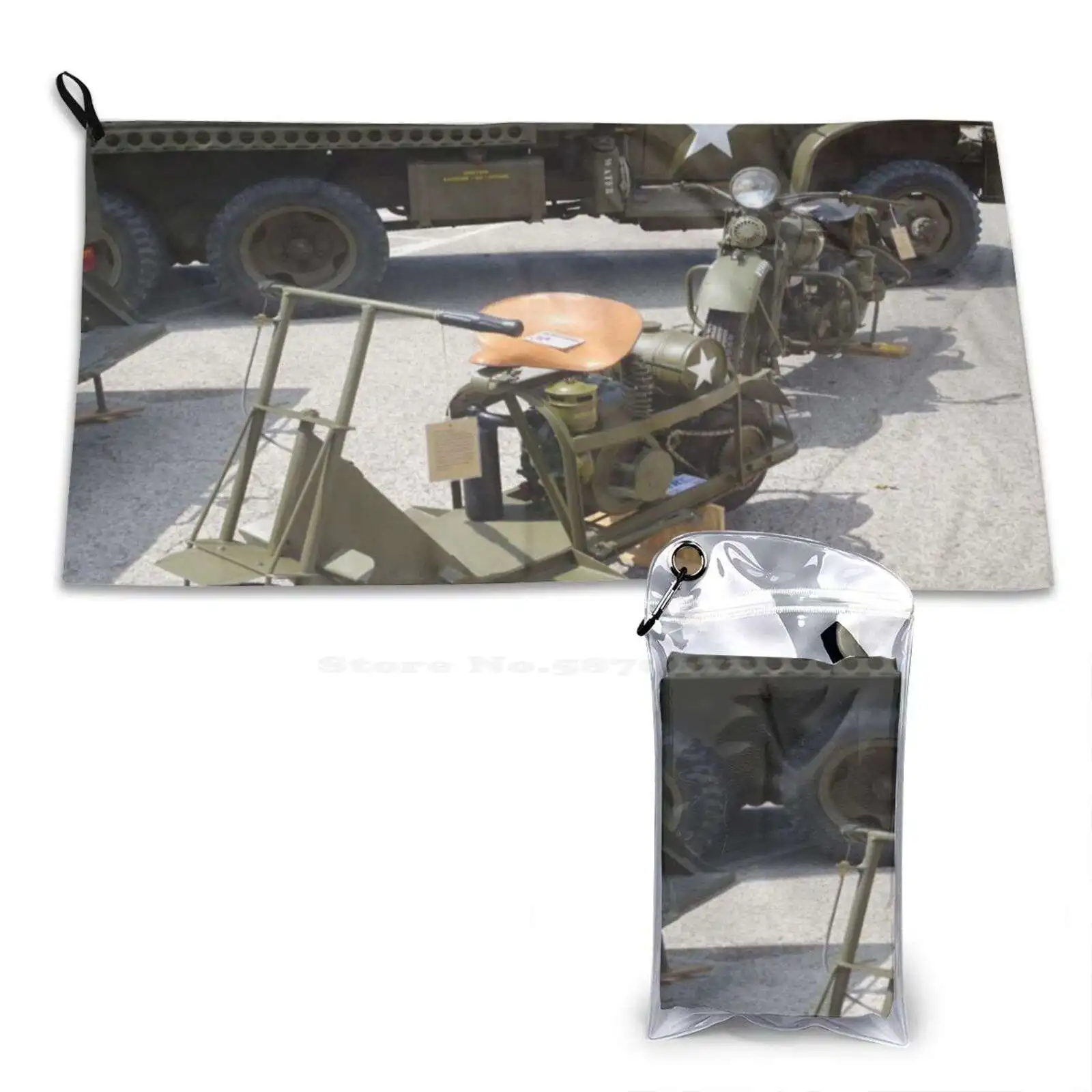 Military Vehicles Soft Towel Pattern Washcloth Scooter Wla Wwii Military Army Olive Drab