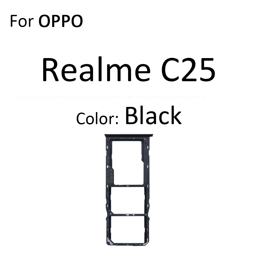 Sim Card Tray Socket Slot Reader Adapter For OPPO Realme C25 C25s C25Y Micro SD Card Holder Connector Container Parts