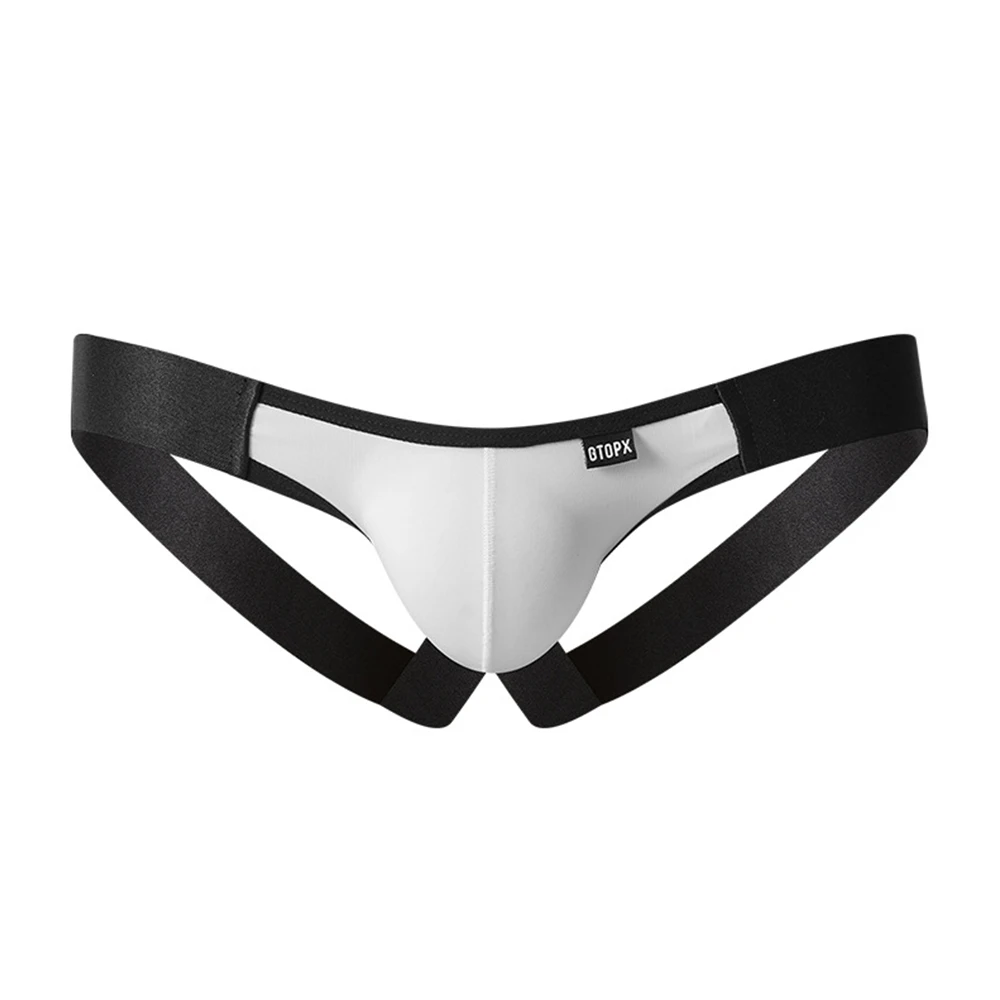 Men\'s Jockstrap Supporter Thongs Open Crotch Low-Rise Elastic Sports Underwear Pump Man Panties Underpants New Thong Panties