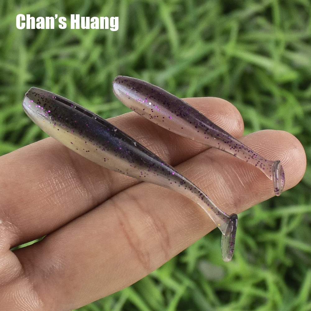 

Мягкие силиконовые приманки Chan's Huang, 60 шт., 45/55 мм, с Т-образным хвостом, для рыбалки, виброхвосты, джиг-приманки, воблеры, снасти