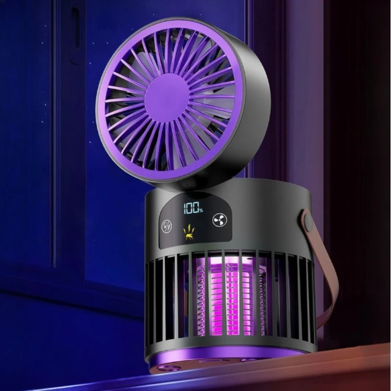 3-in-1 LED Electric Mosquito Killer Lamp Household Bug Zapper Physical Mosquitos Killing Insect Trap Lamp Mosquito Repellent Fan