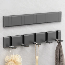 Grey Robe Hooks Folding Towel Hanger Nail Free Installation Wall Hooks Coat Clothes Holder for Bathroom Bedroom Back Door Hook