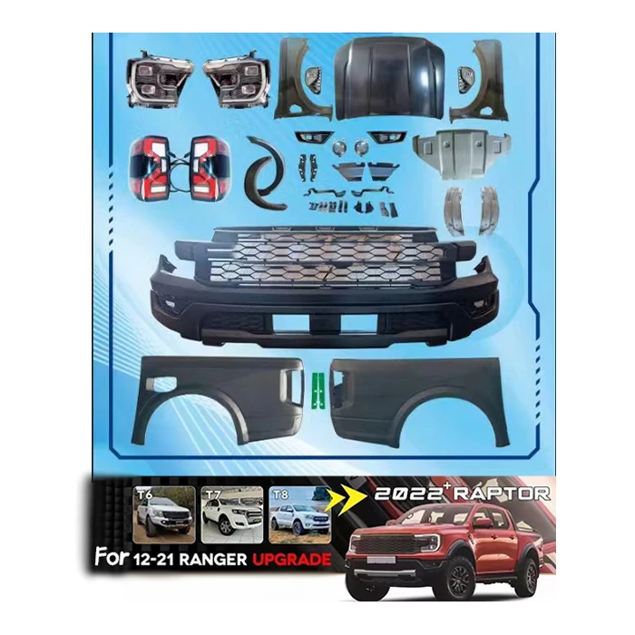 GZDL4WD نمط جديد تحويل المصد الأمامي عدة 1:1 طقم الجسم لرينجر T9 XL XLT XLS الرياضة ترقية إلى T9 رينجر رابتور 2023 +