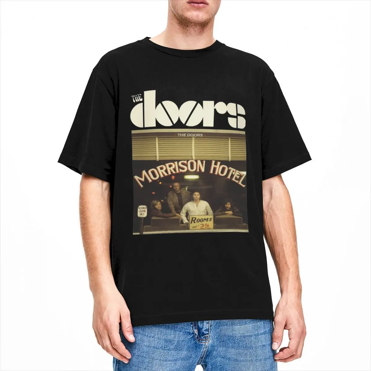 Men Women The Doors Band Morrison Hotel Shirt Accessories Pure Cotton T-shirt Clothing Casual Tee Shirt Adult