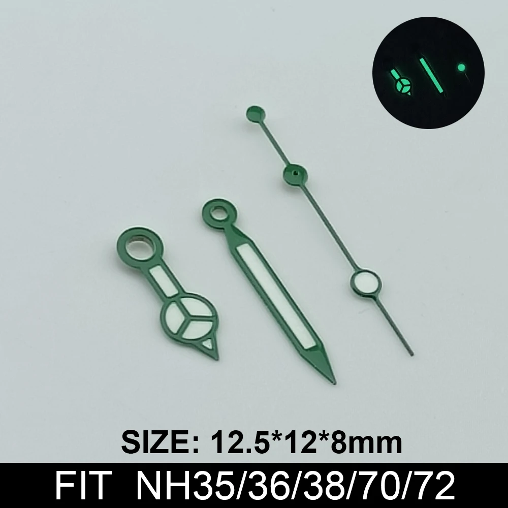 Green Luminous Watch Hands Accessories Hands for NH35 NH36 Automatic Movement watch accessories Watch Parts For Wristwatches