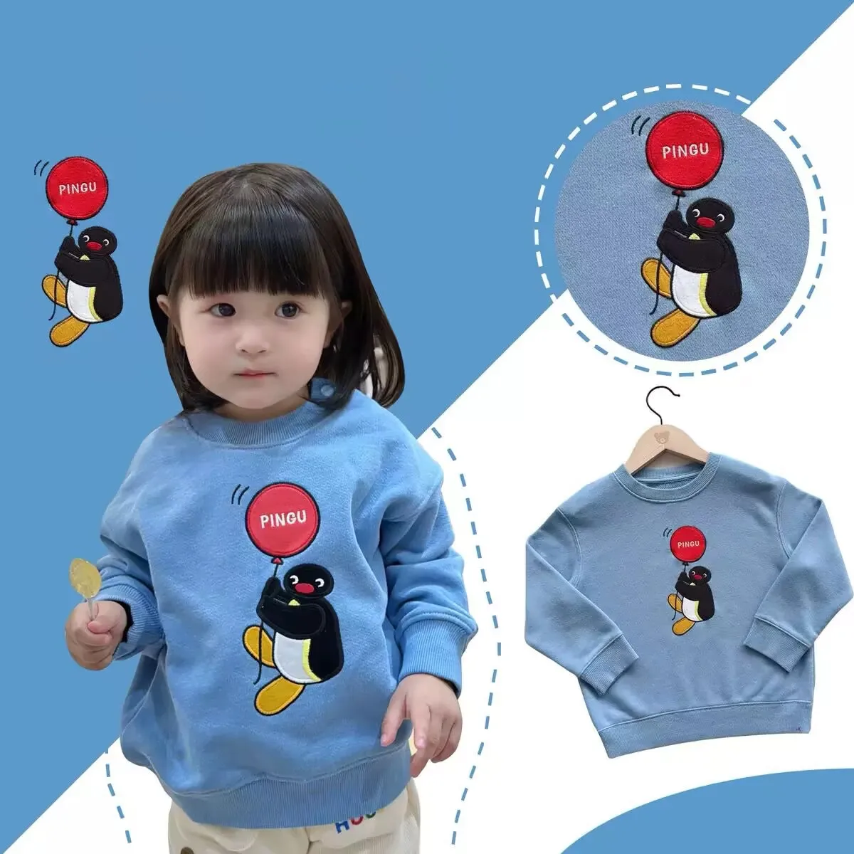 

2025 New Spring DD Children Sweatshirt Long Sleeve shirt Girl Boy Embroidered Penguin Sheep Tee ちゅうこ Kids Clothes 90-140