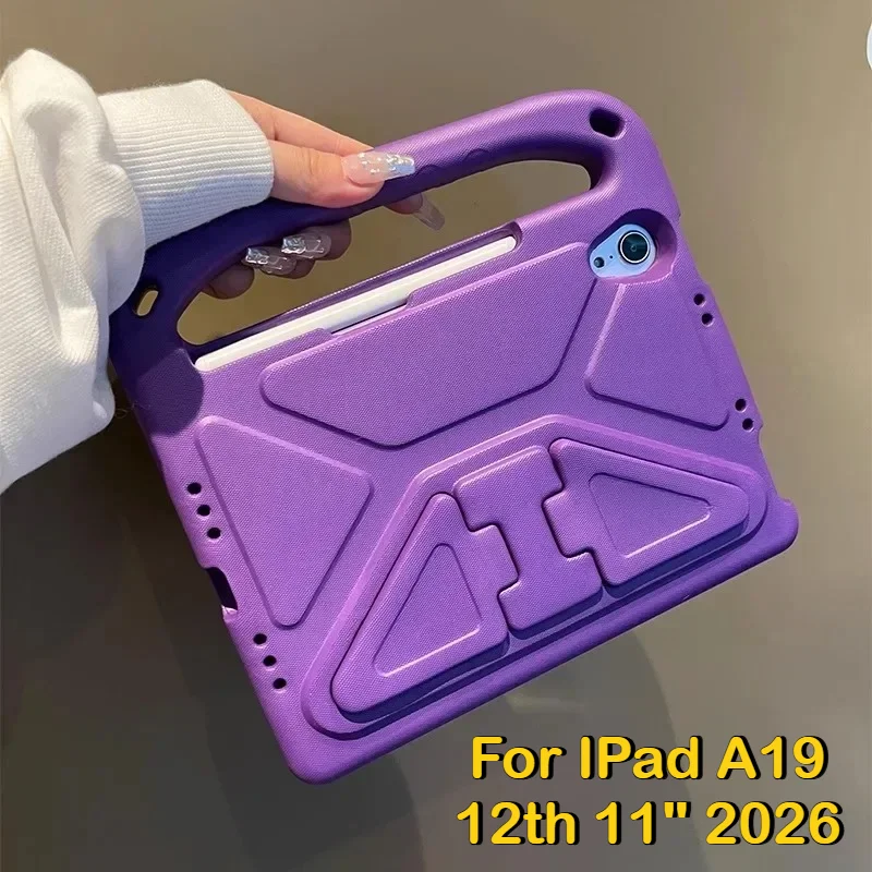 

New EVA Kids Tablet Cover for IPad 2026 12th A19 11th A16 10 9 8 7 Th Pro Air 11 13 M3 M4 Mini 8 7 6 5 4 3 Stand Shockproof Case