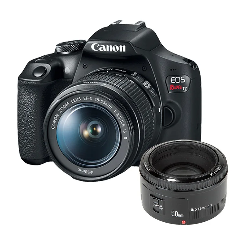 Canon T7 Camera + 18-55mm Lens + 50mm Lens 1.8 Yongnuo