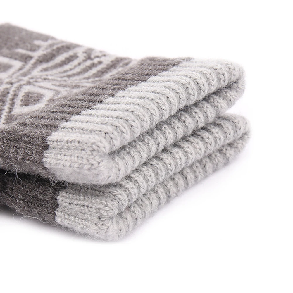 

Gloves Warm Winter Men for Universal Grey Touchscreen Knitted Thermal Miss