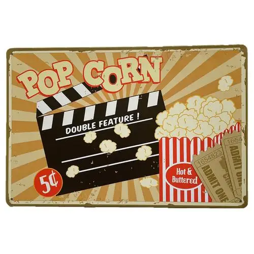 Pop Corn Tin Sign  - Petrol Oil Garage Man Cave --Tin Sign
