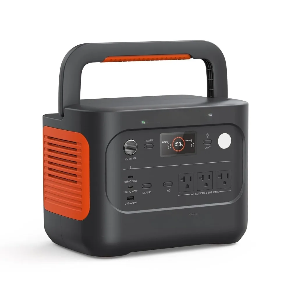 1070Wh LiFePO4 Portable Power Station,1500W AC&100W USB-C Output,1Hr Fast Solar