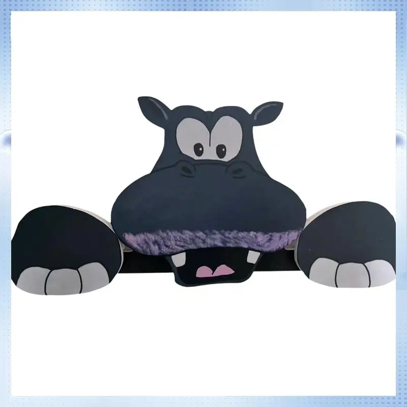 

AD-Animal Head Fence Peeking Yard Art Decoration Outdoor Fence Decoration