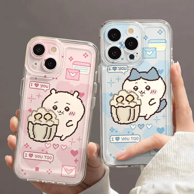 

Chiikawa Kawaii Anime Phone Case Cute Hachiware Cartoon Portable All Inclusive Fall Prevention Soft Shell Gifts for Girls
