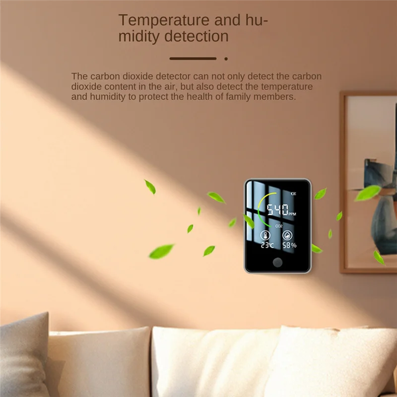 

B18B 3-In-1 Portable Carbon Dioxide Detector Air Quality Detector , With Temperature And Humidity Monitor , For Homes, Car Durab