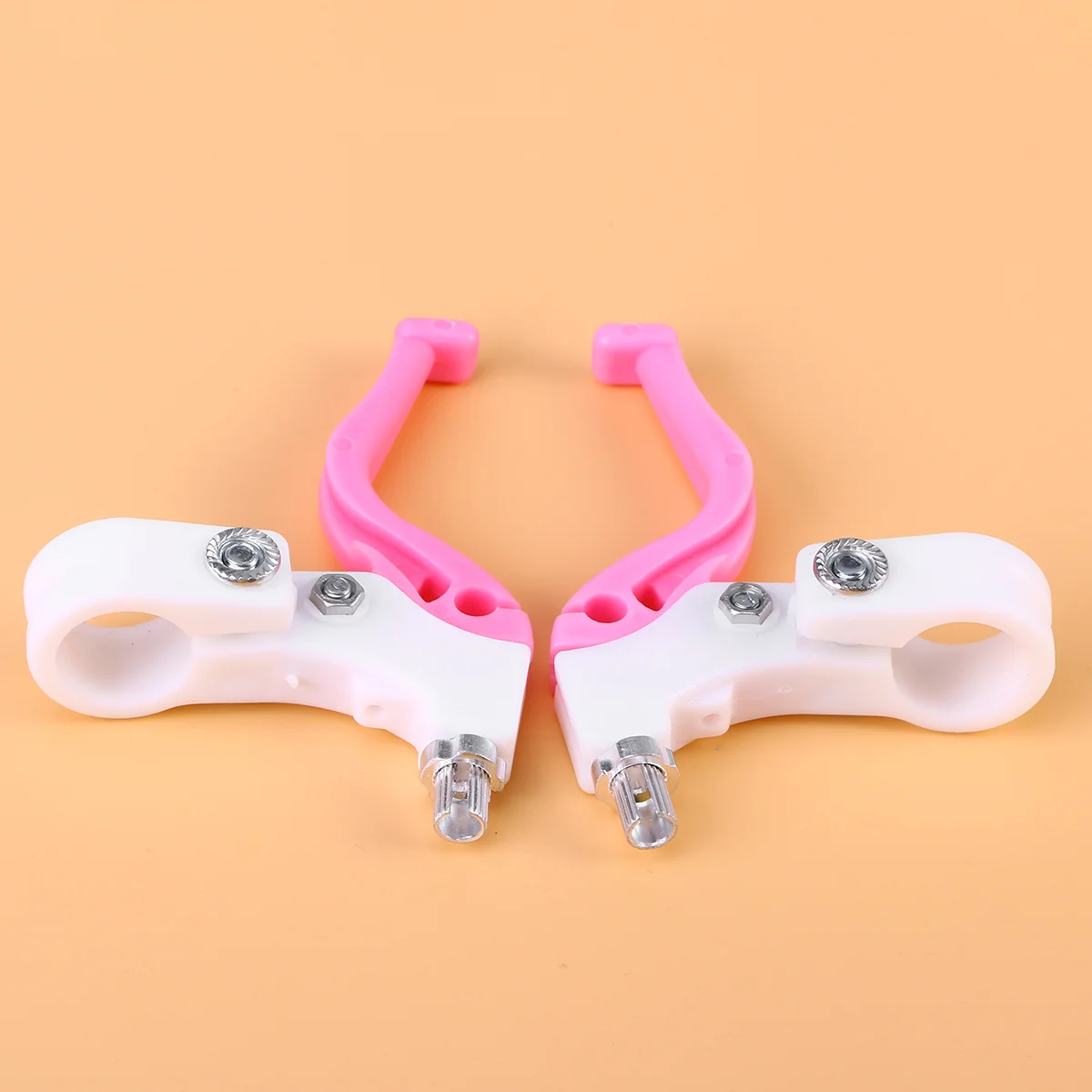 2 Pairs Children Brake Lever Brake Handle Kids Bike Cycling Brake Levers Bike Spare Parts Accessories (Pink)