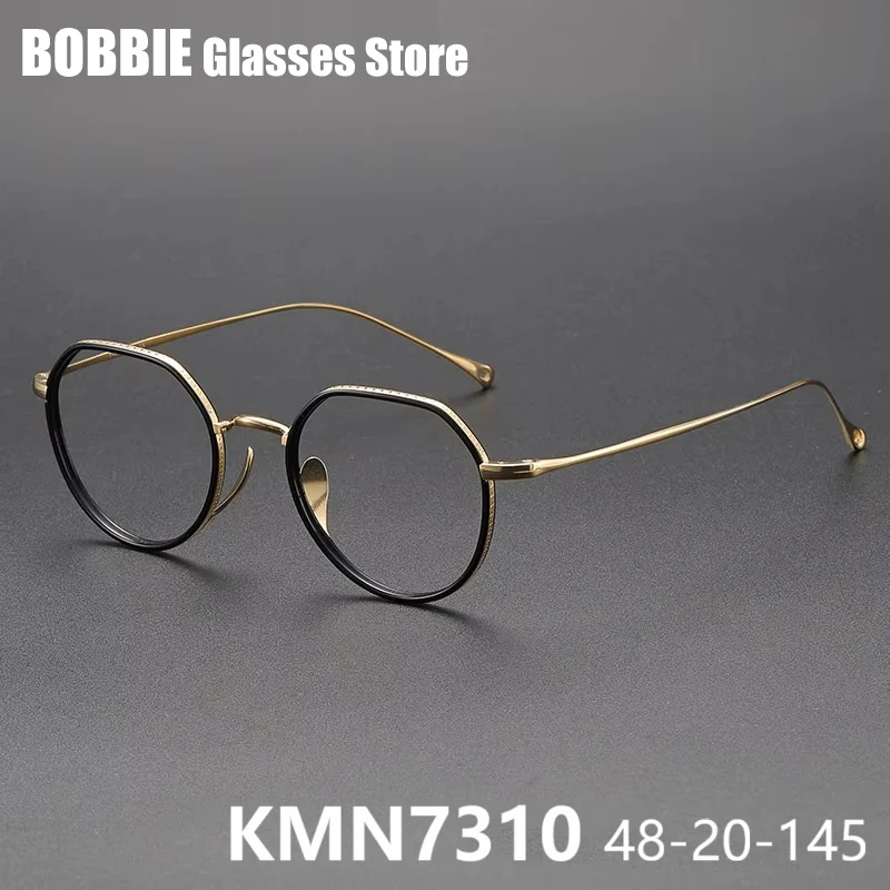 

Japanese Handmade Design Retro Polygon Acetate Titanium Glasses Frame Men Eyeglasses Women Eyewear Blue Light Gafas High Quality