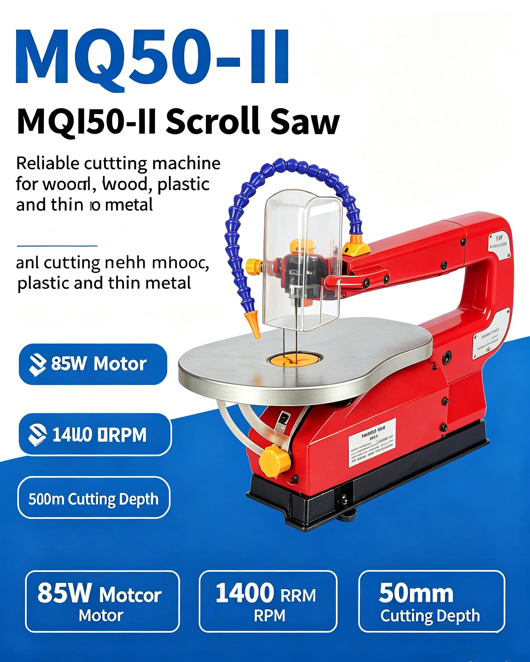 A Versatile Benchtop Woodworking Machine with an Electric Jigsaw a Miniature Wood Saw for Winding and Cutting