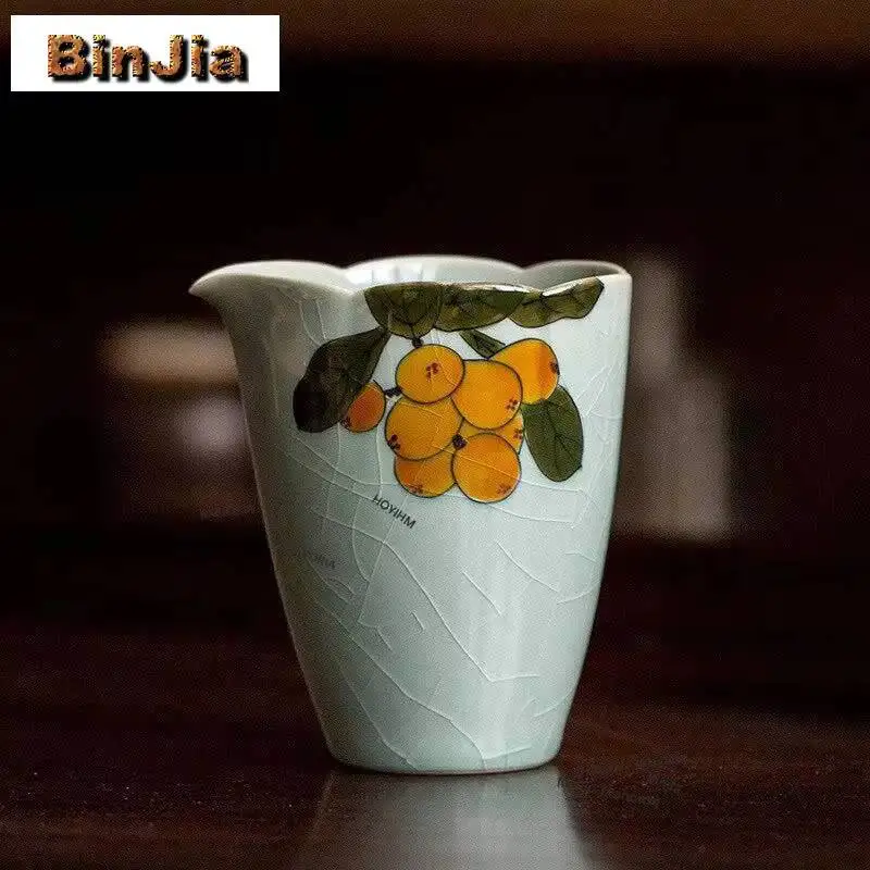 200ml Hand Drawn Loquat Tea Pitcher Pour Tea Tea-separating Cha Hai Dispenser Justice Cup Fair Mug Drinkware Ornaments Supplies