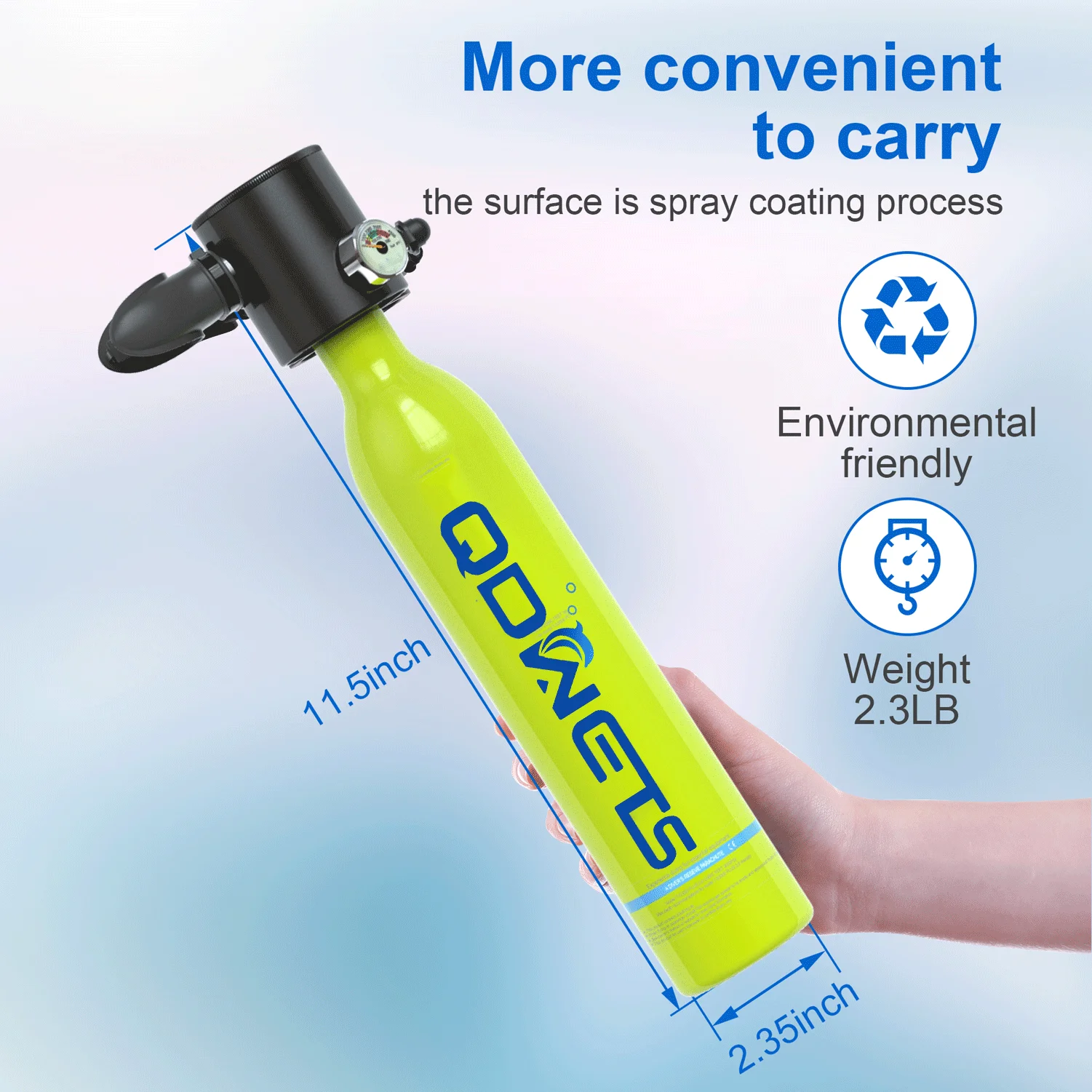 

Mini Scuba Tank Diving Equipment 0.5L Outdoor Oxygen Scuba Diving Tank 5-10 Minutes Cylinder Snorkeling Set Hand Pump