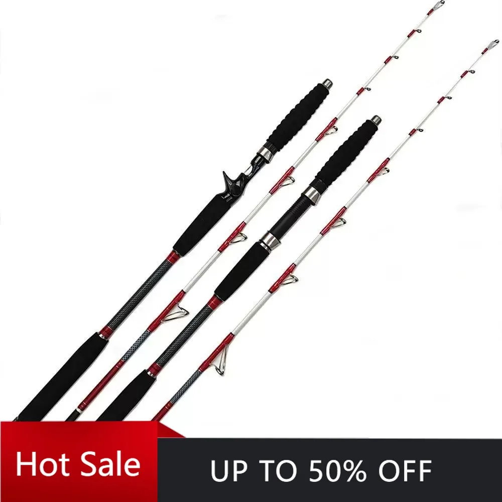 

1.6M 2-Pieces Saltwater Offshore Casting/Spinning Carbon Fiber Boat Fishing Rod Portable Travel Fishing Rod Travel Surf Rod