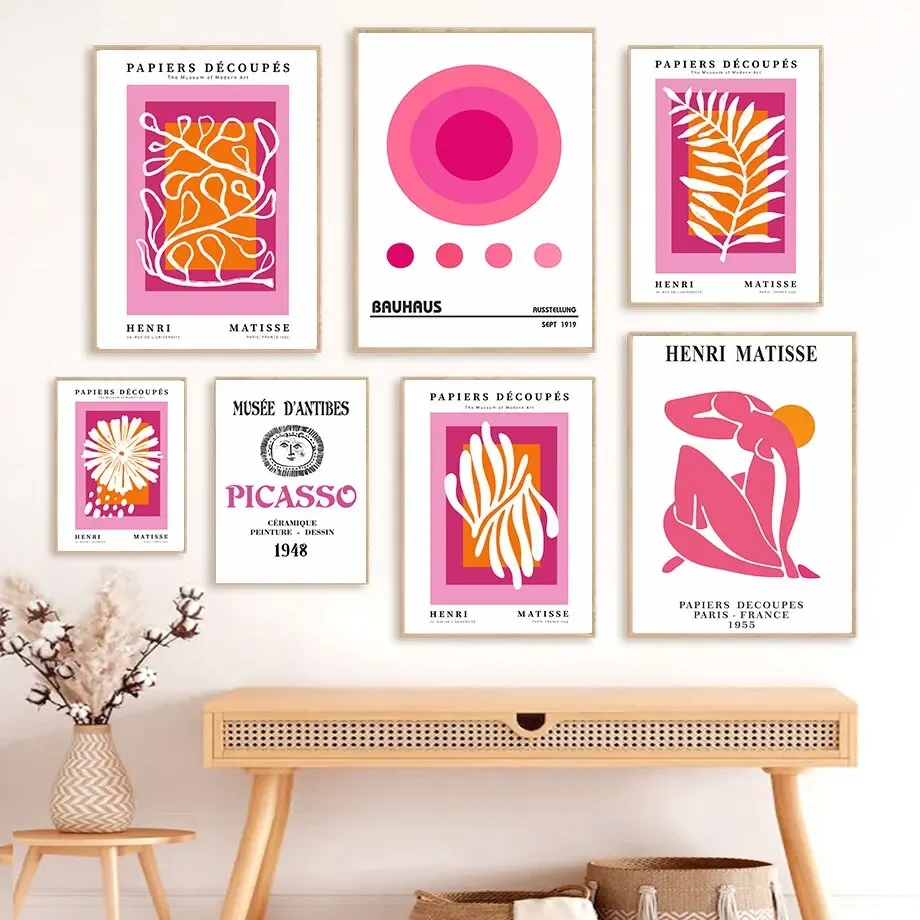 Modern Abstract Wall Art Canvas  Matisse Picasso Kusama Inspired Prints for Living Room Decor