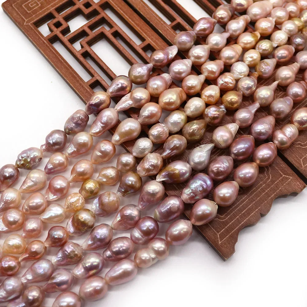 9x11mm Natural Pearl Edison Small Tail Purple Baroque Pearls with Straight Holes Loose Pearls DIY Necklaces Bracelets Jewelry