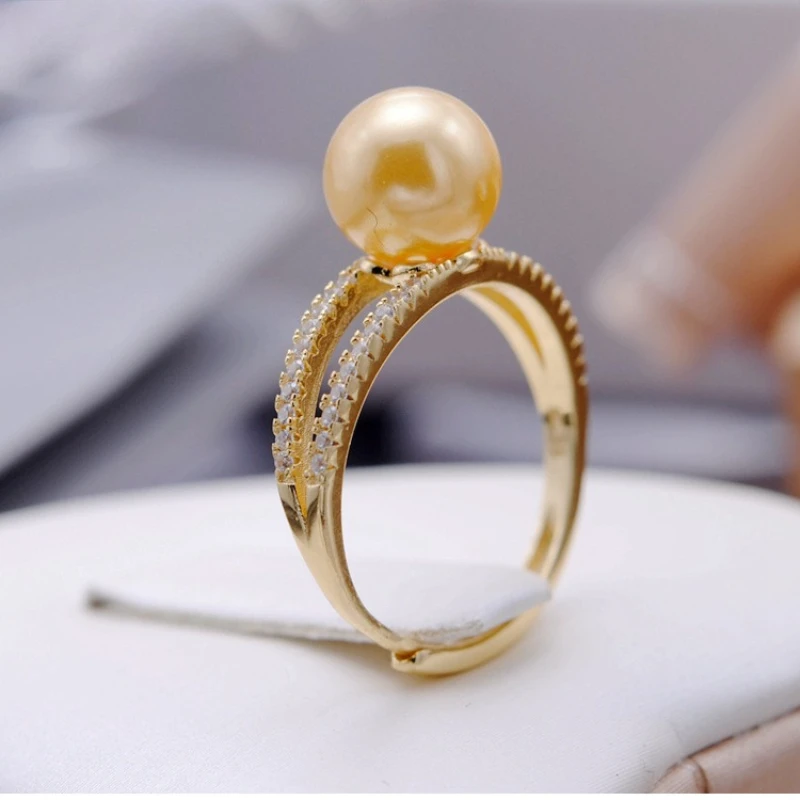 

Аксессуары для колец из натурального жемчуга 7-8 мм, кольцо с хвостом, регулируемый рот, готовые женские украшения