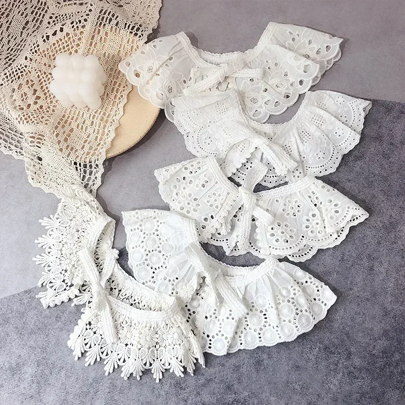 Baby Fake Collar Lace Kids Girls Scarf Shawl Cotton Children Detachable Collar Neckwear Girls All Match Child Accessories 3-8Y