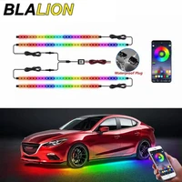BLALION-tira de luces LED Flexible para coche, luz ambiental inferior de 12V con Control por aplicación, lámpara de ambiente decorativa automática de neón