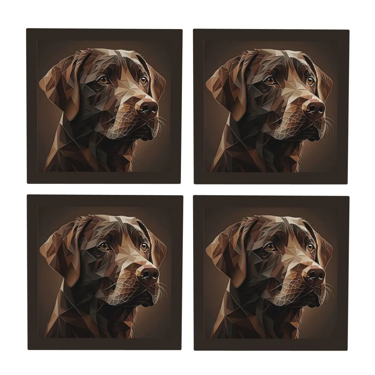 Posavasos geométrico Choco A Chocolate Labrador, tapete de cerámica resistente al calor, utensilios de mesa, tapete para mesa de comedor, tapete para café