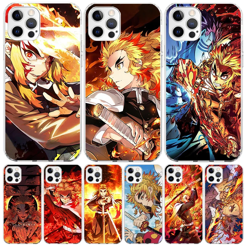 Demon Slayer Rengoku Kyoujurou Case Phone Cover for Apple iphone 16 15 14 13 12 Mini 11 Pro Max X XS XR 7 Plus 8 + SE 2020 Trend