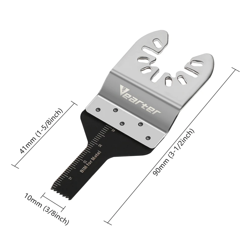 Vearter 4PCS 10/20/35/45mm Bi-Metal Oscillating Tool Saw Blades For Metal Wood Iron Nails Plasterboard Cutting