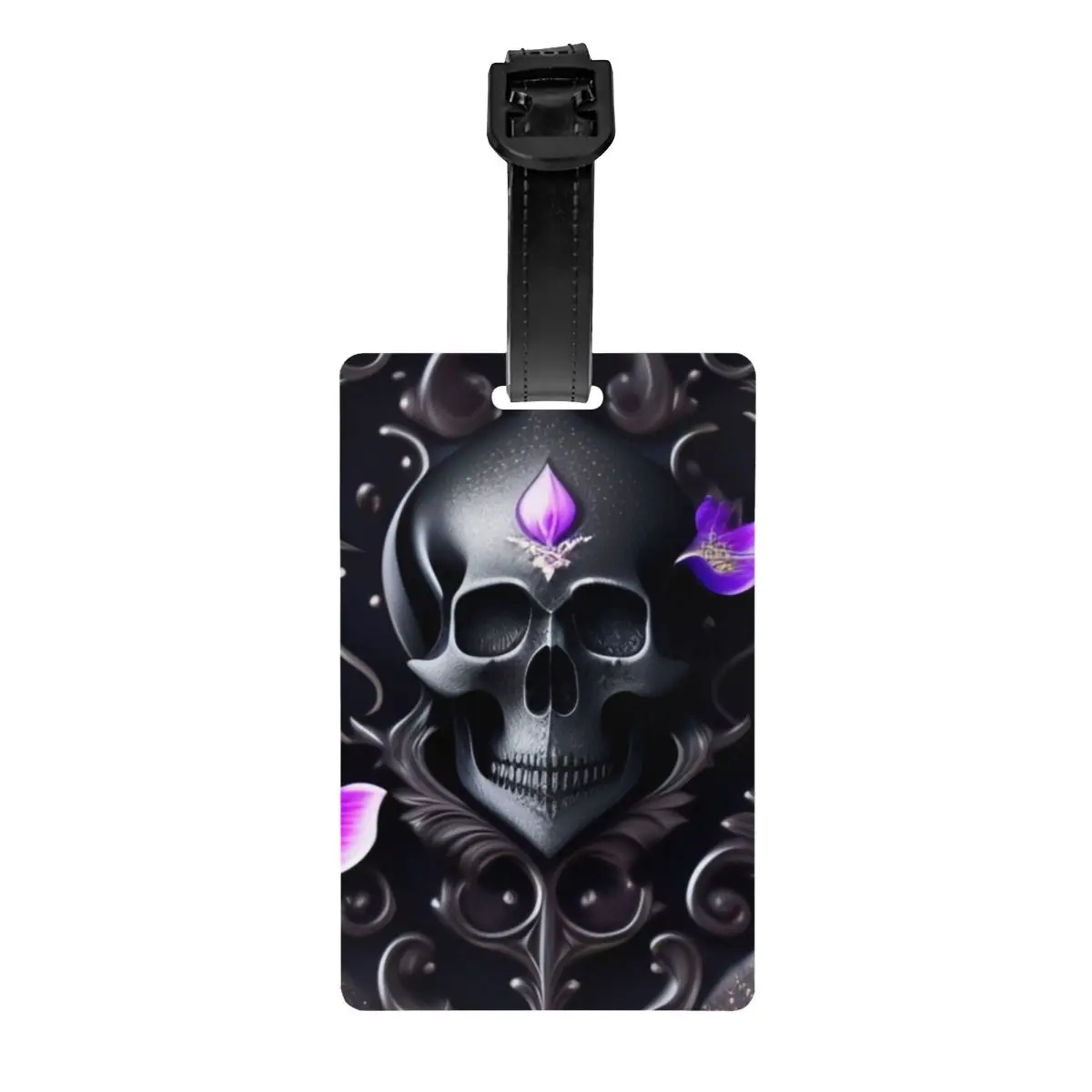 

Custom Skull Print Luggage Tags Custom Horror Skeleton Death Baggage Tags Privacy Cover Name ID Card