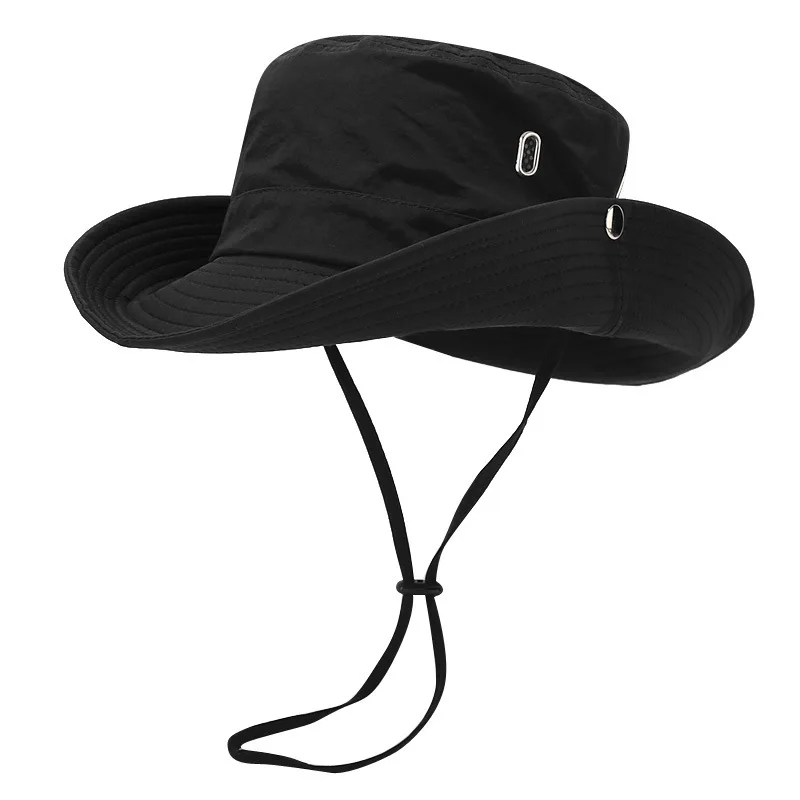 Womens Outdoor Travel Sun Hat Summer UV Protection Wide Brim Panama Safari Hunting Hiking Bucket Hat Mesh Fisherman Hat