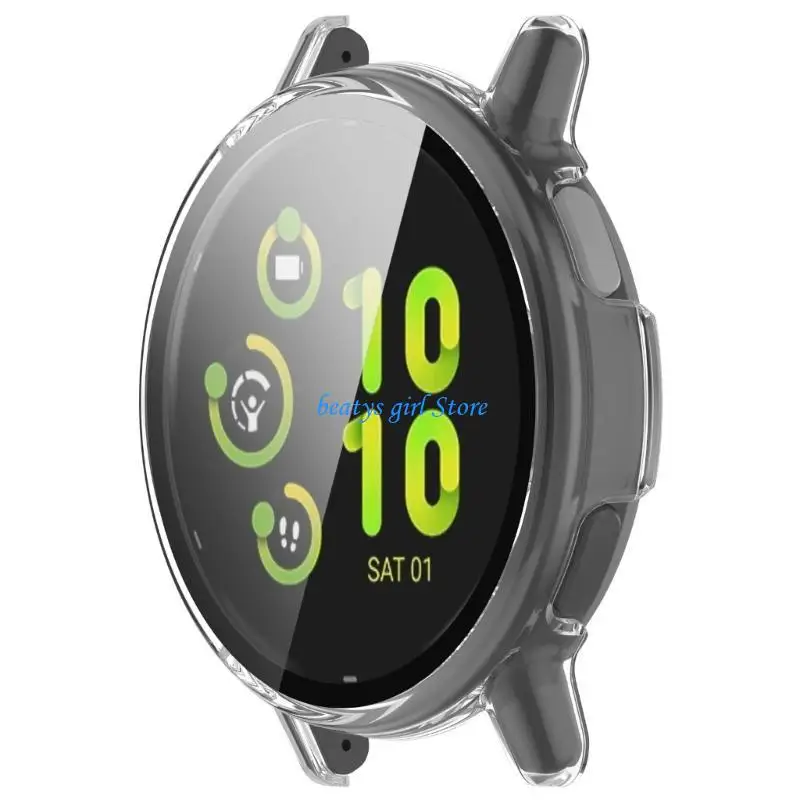 C7AB Smartwatch Frame Housing Tempered Glass Film Cover Suitable for Vivoactive 5 Active 5 Screen Protector Shells Shockproof