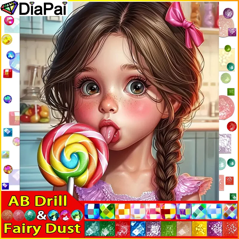 DIAPAI Fairy Dust AB Diamond Painting Full Square/Round Diamond 