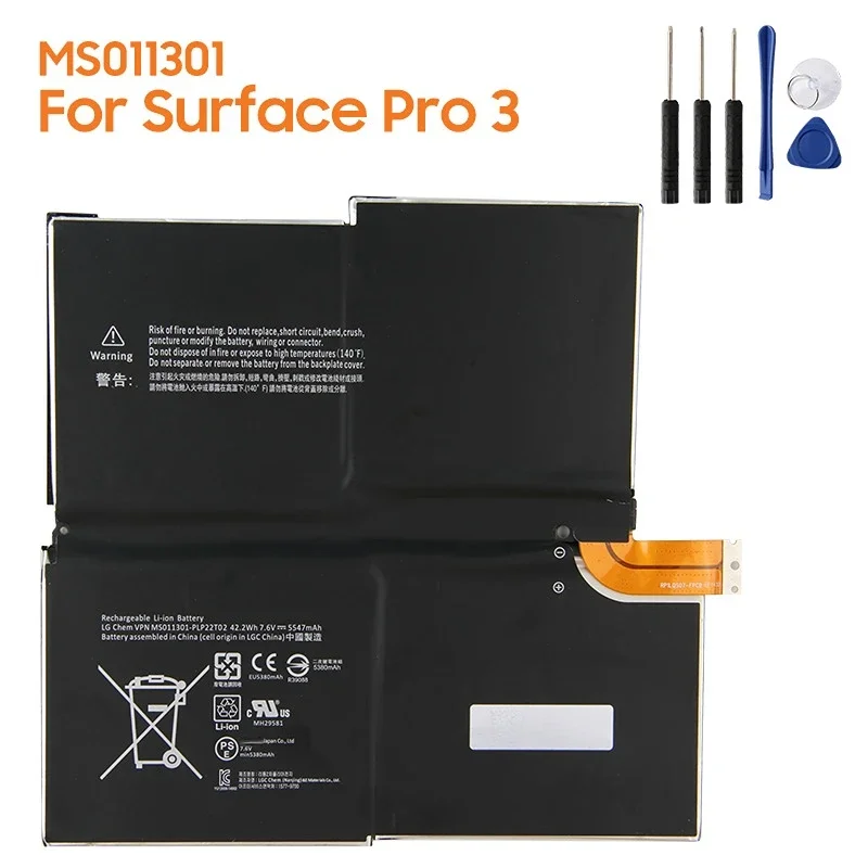 

Replacement Battery MS011301 G3HTA005H G3HTA009H For Microsoft Surface Pro 3 Pro3 Rechargeable New Battery 5547mAh