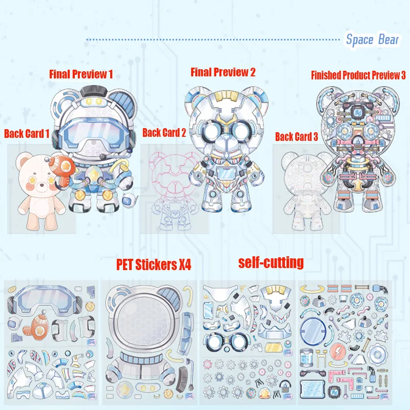 ملصقات المناظر الطبيعية الميكانيكية ثلاثية الأبعاد، 3 طبقات من التراكبات، 3 ألواح أساسية، 4 ملصقات، مع قطع القالب، لسجل القصاصات بنفسك، هان #5